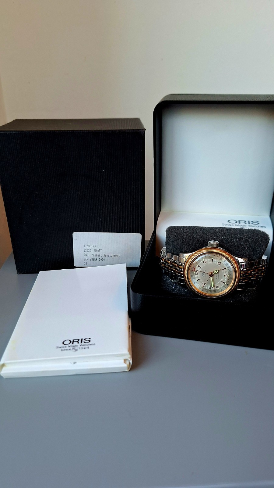 Oris Big Crown Pointer Date Automatic Two-Tone 36mm Box Papers c.2000