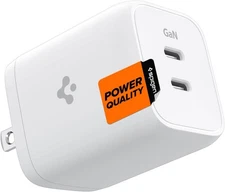 Spigen 65W USB C Charger, [GaN 652 Total 65W 2 Ports GaN III Tech] Dual Fast Cha