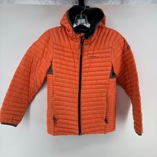 Eddie Bauer First Ascent Hooded Orange Puffer Jacket Youth Large 12 