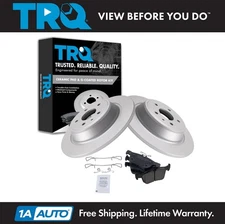 TRQ Rear Premium Posi Ceramic Brake Pad & Coated Rotor Kit for Ford Lincoln
