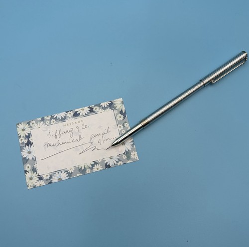 Used Vintage Tiffany & Co T-clip Mechanical pencil Textured Pattern Ladies Rare