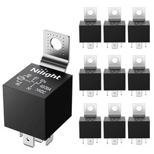 Nilight 10 Pack SPDT 5PIN Electrical Relays 12V 30/40 Amp 5-Pin Switch Relay for