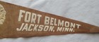 Vintage Fort Belmont Jackson Minnesota Souvenir Pennant Indian Head Chief — photo 3