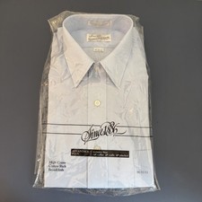 Sears Roebuck Co Vintage Men  s Broadcloth Long Sleeve Dress Shirt Blue 16 32/33