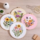Embroidery Hoop Flower Embroidery Needle Punch Cross Stitch Kit  For Beginners
