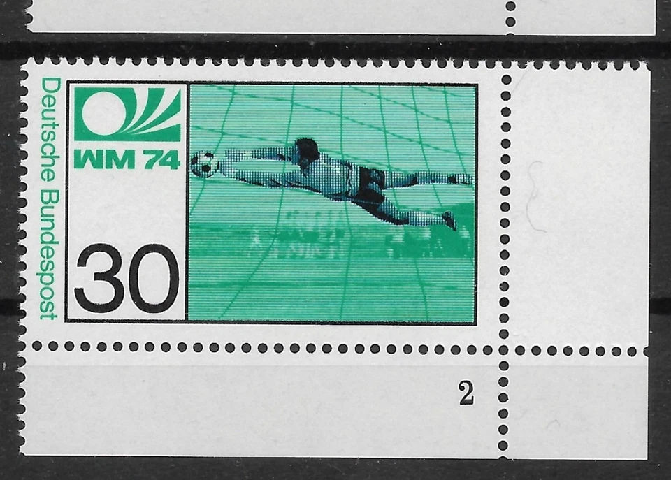 Bund 1974 ** 2x Mi 811 Fußball WM 30Pf Eckrand Ecke Formnummer 1+2 Fn1+2 02601D - Bild 4 von 4