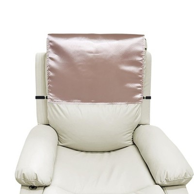 Satin Recliner Headrest Cover with Non-Slip Elastic Straps Silky Protector fo...