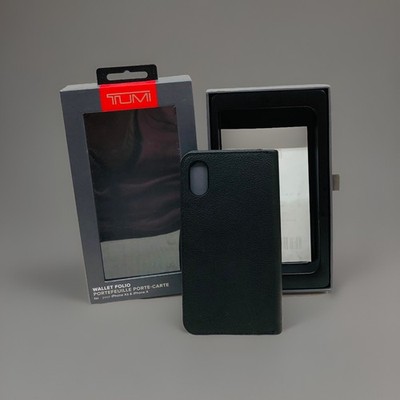 New Tumi Black Leather Folio Phone Case iPhone XS iPhone X