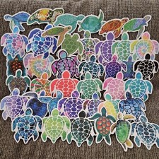 Lot Of 40pc Sea Turtle Pattern Assorted Waterproof Stickers Bottles Laptop Noteb