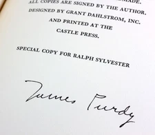 James Purdy / Scrap of Paper and Berry Picker Two Plays Signed 1st Edition 1981