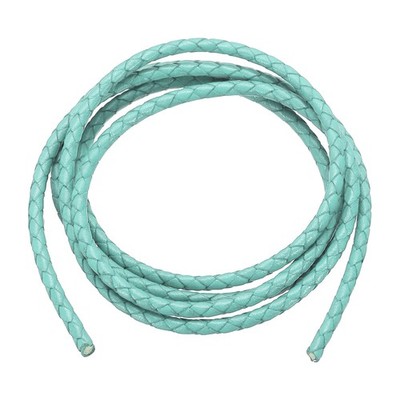 4mm rundes geflochtenes Lederband zum Basteln,hellgrün (1,1 Yards)