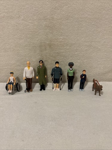 Vtg Lakeshore Learning Community Block Lot 7 People Play Figures FREE SHIP