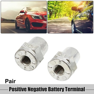 2pcs M8 Zinklegierung Positive Negative Batterie Post Terminal Adapter für Auto