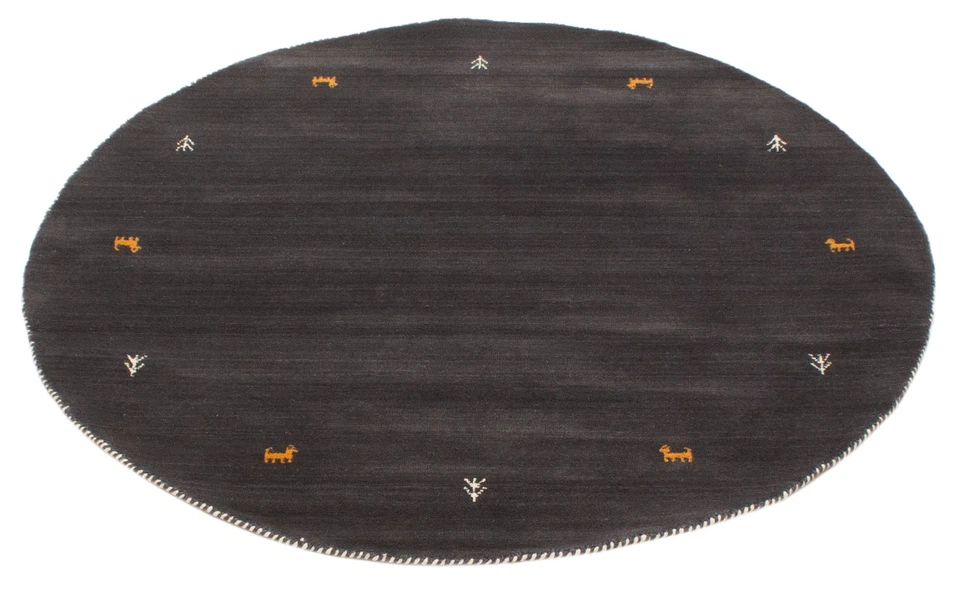 Alfombra oriental tradicional de lana 4'11" x 4'11" con telar a mano Foto 3 de 4