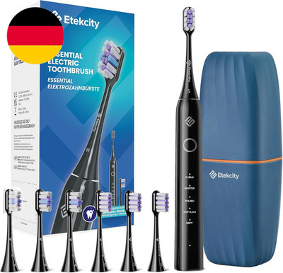 Etekcity Elektrische Schallzahnbürste, Deep Clean Modi, 6 Bürstenköpfe, Schnelle