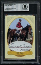 Eddie Arcaro signed autograph Custom Cut Card Golden Age Horse Racing BAS Sla