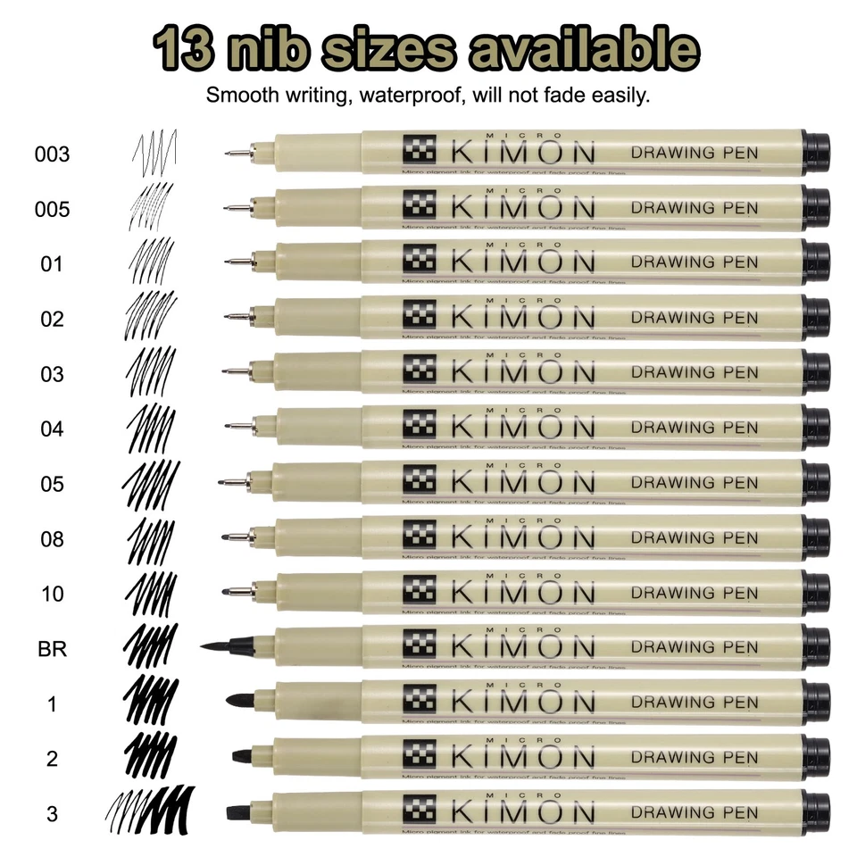 Bolígrafos Fineliner, bolígrafo de dibujo con puntas en negrita de 3 mm para dibujar, paquete de 6 Foto 3 de 4