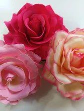 flower hair clips rose hair accessories Lot Of 3 Pink Floral Hair Clip Pretty