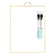 Small White Board - 16" X 12" Portable Gold Aluminum Framed Whiteboard, Magne...