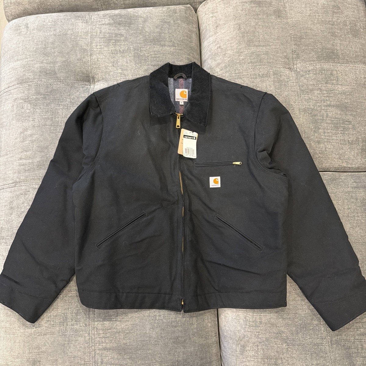 NWT Deadstock Carhartt J001 Blk Duck Detroit USA Blanket Lined
