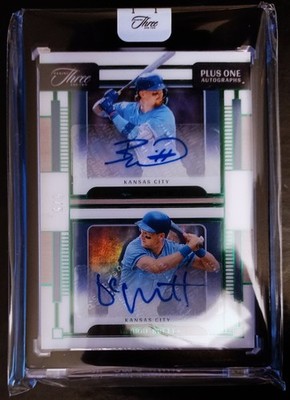 BOBBY WITT JR/GEORGE BRETT-2024 Panini Three & Two GREEN (#5/5) DUAL AUTO/SEALED