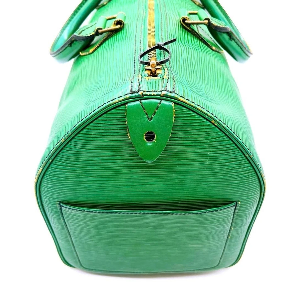 Louis Vuitton Speedy 35 Epi Borneo Green Handbag Top Handle Boston Bag Auth Used - Image 4 of 4