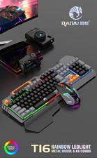 Rainbow LED Gaming Keyboard and Backlit Mouse Combo for Laptop PC Computer Game
