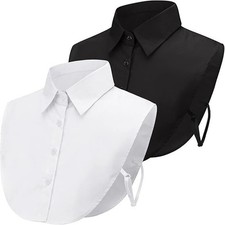 2 Pieces Fake Collar Detachable Dickey Collar Women's Half False Shirt Blouse...