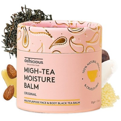 Delhicious Migh-Tea Moisture Face & Body Balm für sehr 50 g (1er Pack), rosa 