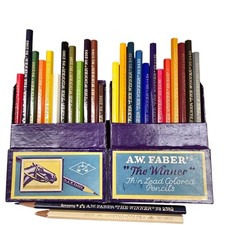 Vintage WWII A.W. Faber Castell Works 24 Colo...