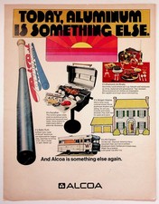 Vintage 1970s Alcoa Aluminum Magazine Print Ad Babe Ruth Bat Winnebago RV BBQ