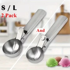 2 Pack Stainless Steel Scoops with Hidden Shrapnel for Cream Deserts Food Fruits