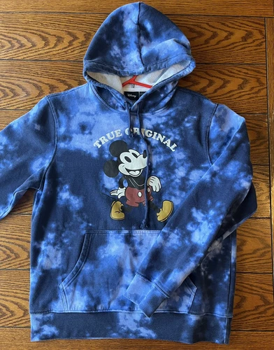 VETEMENTS Felpa Disney Topolino con cappuccio donna taglia L blu tie dye vera originale