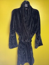 Victoria's Secret Cozy Short Bath Robe M/L Black Logo Plush