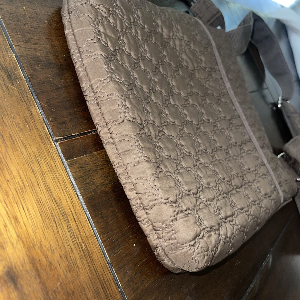 Bolso Bandolera Thirty-One Marrón Floral Acolchado Organizador Foto 4 de 4