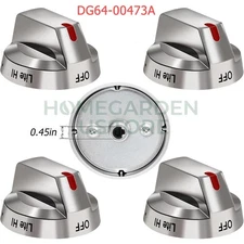 5 Pcs DG64-00473A Top Burner Control Knob Replacement for Samsung Gas Range Oven