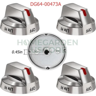 HOMEGARDEN_USSTORE 5 Pcs DG64-00473A Top Burner Control Knob Replacement for Samsung Gas Range Oven