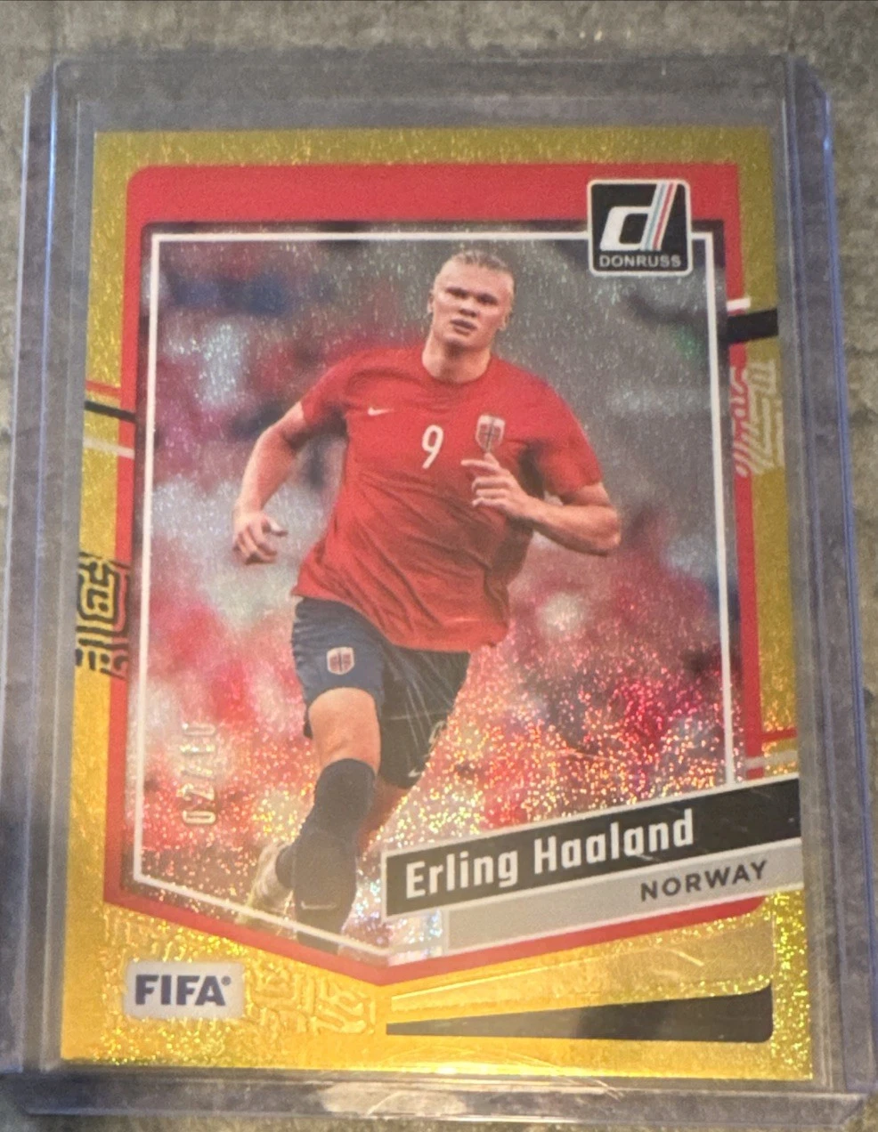 2023-24 Donruss Erling Haaland Gold /10 #41 SSP Norway RARE!