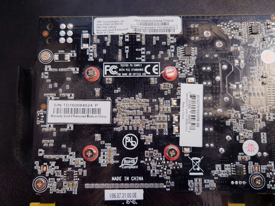 PNY NVIDIA GeForce GTX 1050 2GB GDDR5 DVI HDMI DP Graphics Card (VCGGTX10502PB) - Image 3 of 4