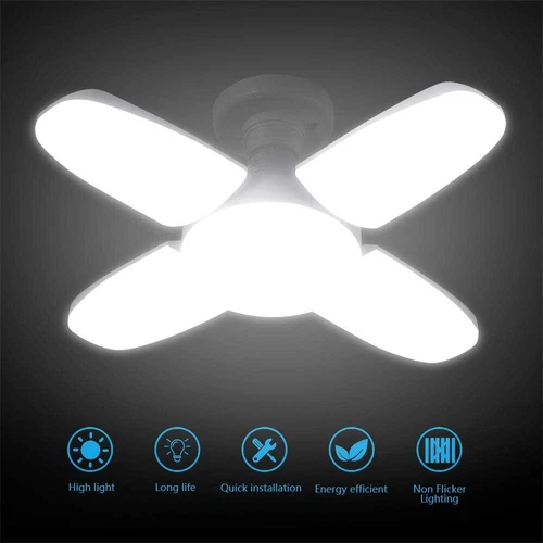 3 PCS LED Garage Light Bulb Deformable Ceiling Fixture Lights E27 Workshop Lamp - Bild 11 von 12