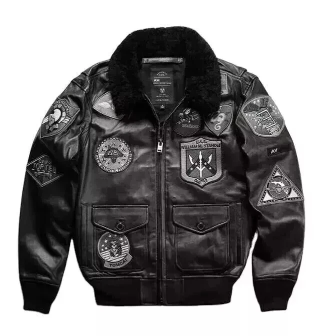 Men' Avirex Black Leather Bomber Jacket - Genuine Cowhide American Flight Jacket
Opens in a new wind