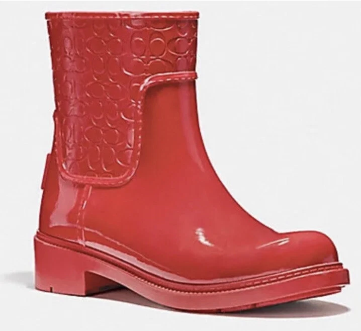 Red coach sale rain boots