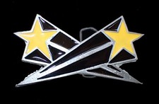 SHOOTING STARS PEWTER  ENAMEL BELT BUCKLE MOBTOWN US MADE