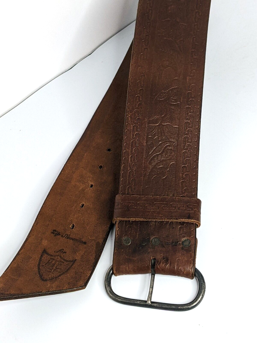 HTC Hollywood Trading Co Wide Leather Belt and Buckle Zip HTC Hollywood Trading Co Wide Leather Belt and Buckle Zip