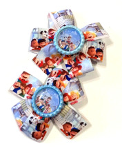 Beautiful Peanuts Family Inspired Set of Pigtail hair bows for girls.