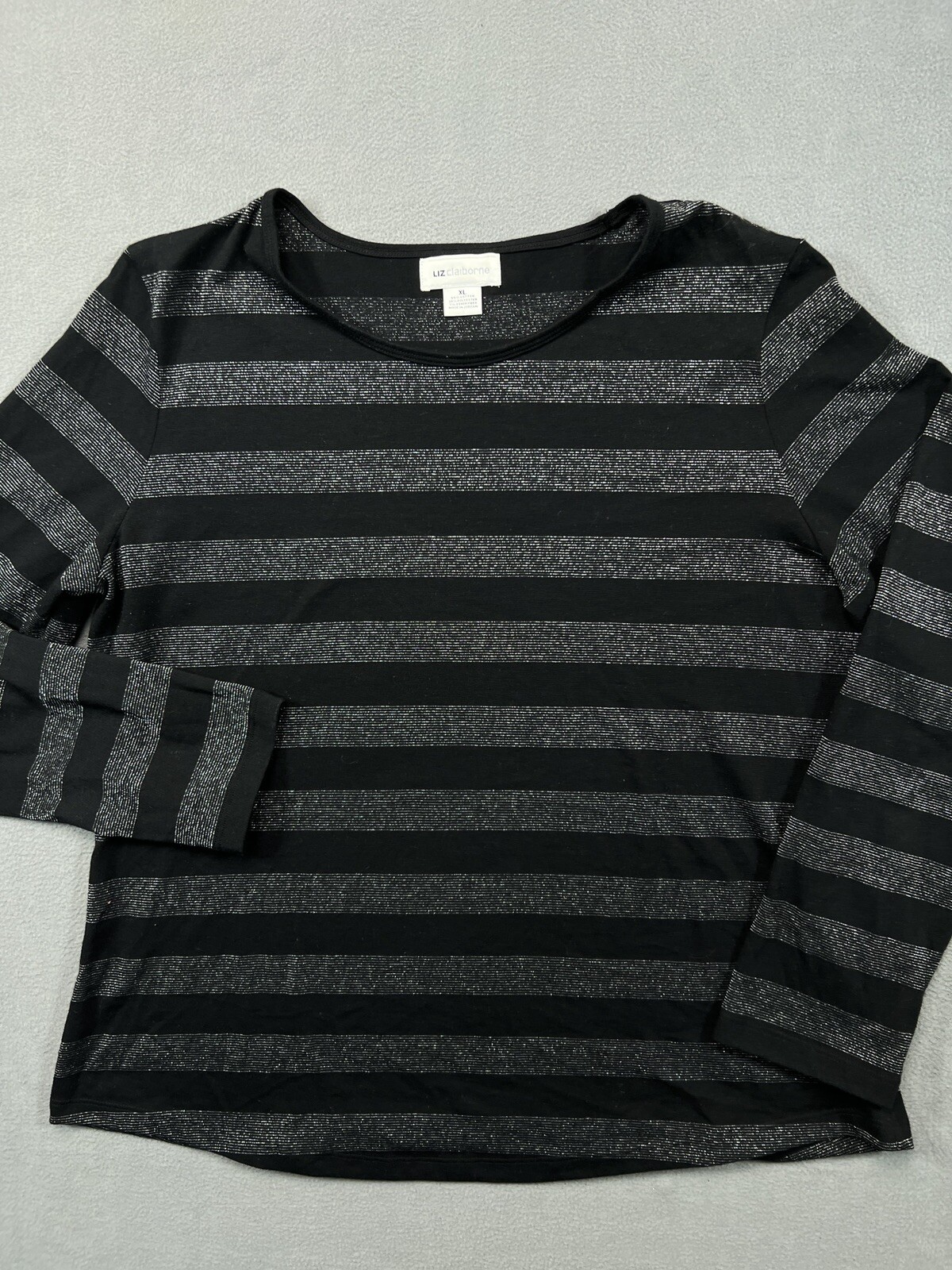 Liz Claiborne Shirt Womens XL Black 