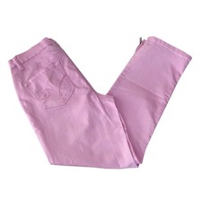 Womens Diane Gilman DG2 Pink Crop Fit Pants Stretch Zipper Hem NWOT