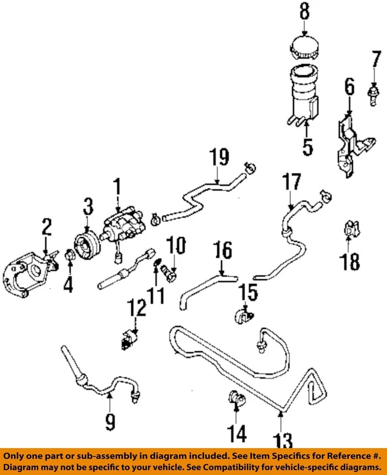 Used Power Steering Pump fits: 2000 Honda Passport  Grade A - Image 3 of 4