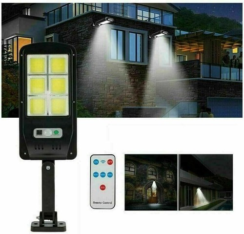 Faro lampione stradale pannello solare fotovoltaico sensore 120 LED COB - Foto 2 di 4