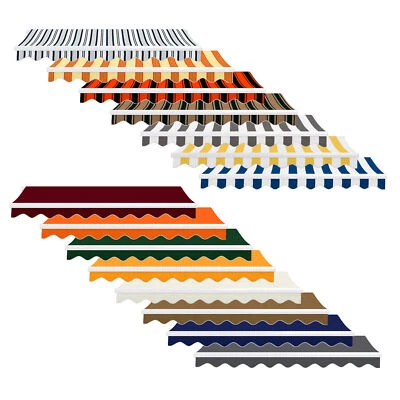 VIDAXL Markisenstoff Markisentuch mit Volant 3 bis 6m UV/Wasserfest fertiggenäht Stoff